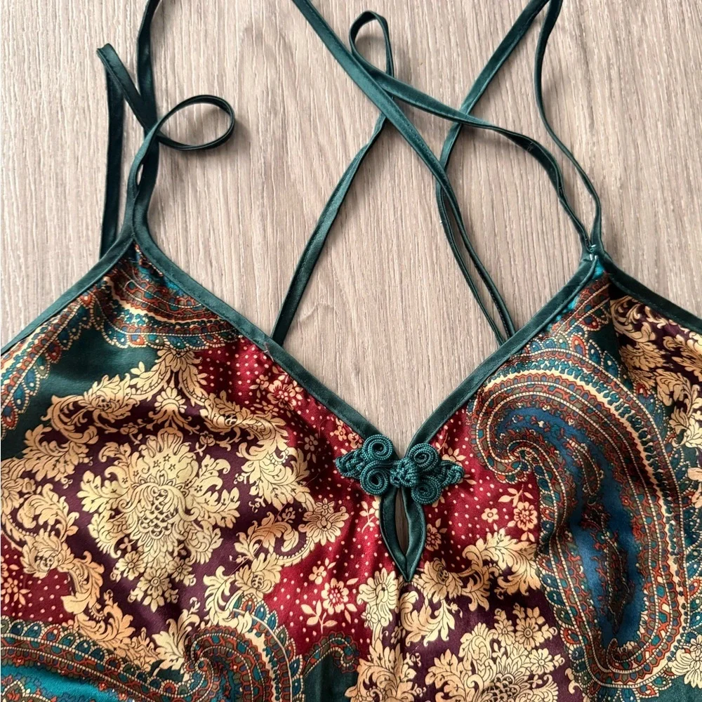 Paisley Print Slip Dress